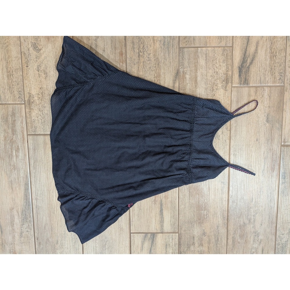 Navy Blue Polka Dot Spaghetti Strap Sundress Boho American Eagle Outfitters 0